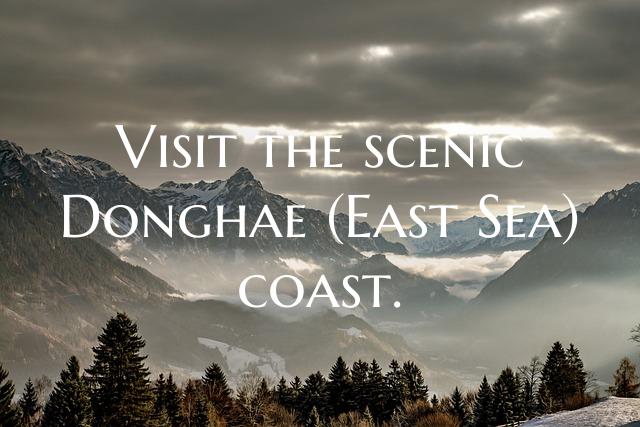 Visit the scenic Donghae (East Sea) coast.
