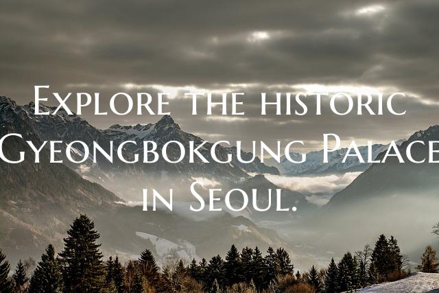 Explore the historic Gyeongbokgung Palace in Seoul...